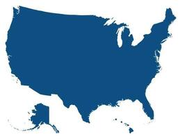 USA map, America map, United States of America map isolated on blue color vector