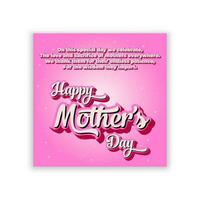 Happy Mother's Day Vector Design and Pink Background