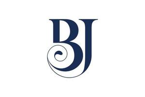 BJ JB latter ligature typography stylish logo design template vector