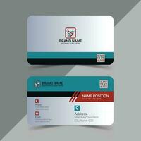 Modern business card layout design with mockup vector