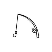 fishing rod vector icon illustration
