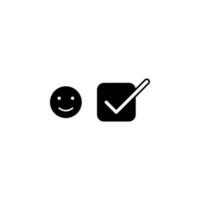 emoji near the check mark vector icon illustration