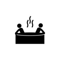 Men in jacuzzi vector icon illustration