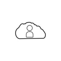 hombre en el nube vector icono ilustración