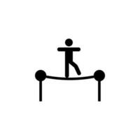 hombre en un cuerda de equilibrista vector icono ilustración