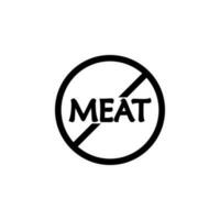 the word meat in the ban vector icon illustration