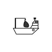 fishing boat vector icon illustration