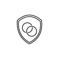 marriage in a shield line vector icon illustration