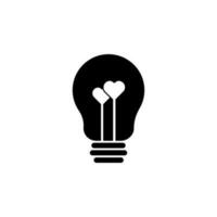 hearts in a light bulb vector icon illustration