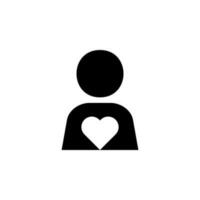 Man with heart vector icon illustration
