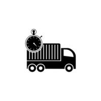 Truck, stopwatch vector icon illustration