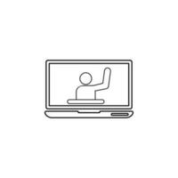 man on laptop screen vector icon illustration