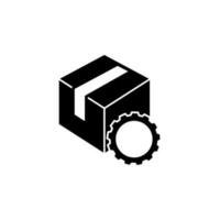 Parcel box, gear vector icon illustration