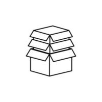 boxes in boxes line vector icon illustration