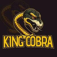 King Cobra mascot illustration vector logo design