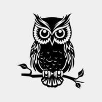 Royal Owl Vector Design isolated on white