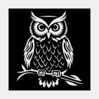 Royal Owl Vector Design isolated on white