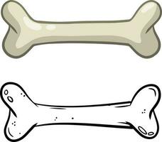 Set of bones. Part of the human skeleton. White dog Toy. Vector Cartoon and flat illustration.