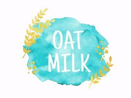 Oat Milk watercolor vector illustration. template for banner, card, poster, print and other design projects.