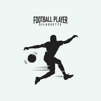 soccer player silhouette with football vector