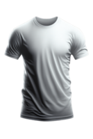 une plaine blanc T-shirt avec court manches, donc réaliste il apparaît à être sur une transparent arrière-plan.génératif ai png