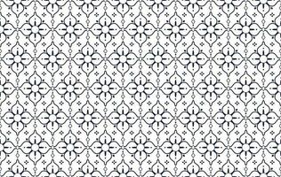 geometric and flower blue line ethnic fabric pattern on white background for cloth carpet wallpaper background wrapping etc. vector