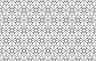 geometric and flower blue line ethnic fabric pattern on white background for cloth carpet wallpaper background wrapping etc. vector