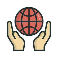 Save The World vector Fill outline icon style illustration. EPS 10 File