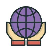 Save The World vector Fill outline icon style illustration. EPS 10 File