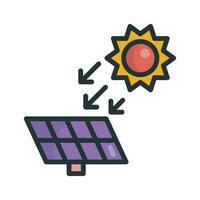 Solar irradiance vector Fill outline icon style illustration. EPS 10 File