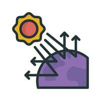 Greenhouse Effect vector Fill outline icon style illustration. EPS 10 File