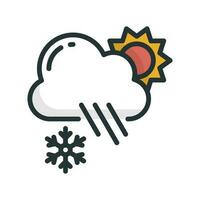 Cloud Cover and  Precipitation vector Fill outline icon style illustration. EPS 10 File