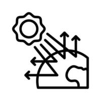 Greenhouse Effect vector  outline icon style illustration. EPS 10 File