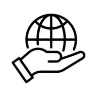 Save The World vector  outline icon style illustration. EPS 10 File