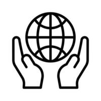 Save The World vector  outline icon style illustration. EPS 10 File