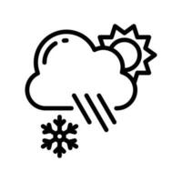 nube cubrir y precipitación vector contorno icono estilo ilustración. eps 10 archivo