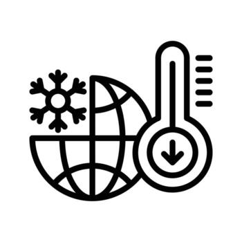 Lowering Temperature vector  outline icon style illustration. EPS 10 File