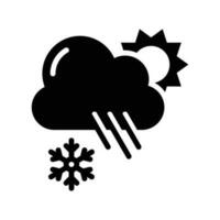 nube cubrir precipitación vector sólido icono estilo ilustración. eps 10 archivo