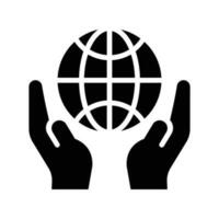 Save The World vector  solid icon style illustration. EPS 10 File