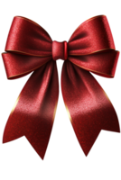 A sparkling red bow ribbon that glitters against a clear and transparent background. png