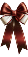 A sparkling red bow ribbon stands out against a transparent background, adding a touch of glamour and festivity to any design project. png