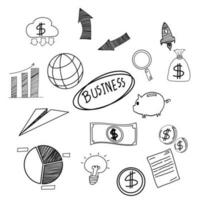 Business icon cartoon style Bundle set Vector image