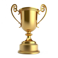 The image depicts a stunning, realistic golden trophy that is beautifully displayed on a perfectly clear and transparent background. png