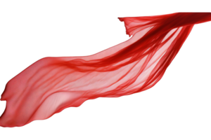 A graceful and billowing red silk fabric flows endlessly through the air, its luxurious texture and vivid color captured against a clear and unobtrusive background. png