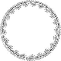 Round frame with floral ornament for your text vector