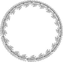 Round frame with floral ornament for your text vector