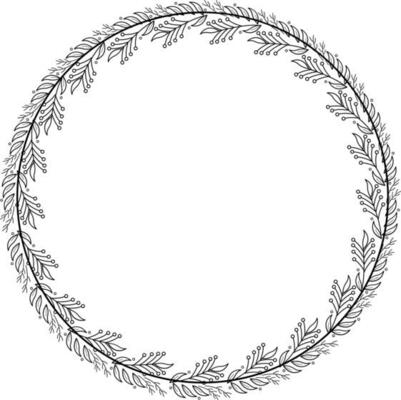 Round frame with floral ornament for your text