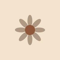 funny groovy playful flower in 60s style vector