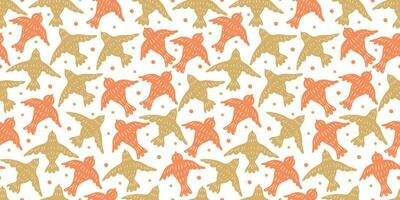Vector seamless pattern with flying birds on white background. Great for linens, wallpapers, covers, tablecloths