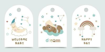 Baby invite set vector